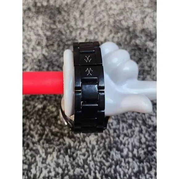 Toy Watch Black Plastermaic Watch CrystalAccent Link Watch Bracelet